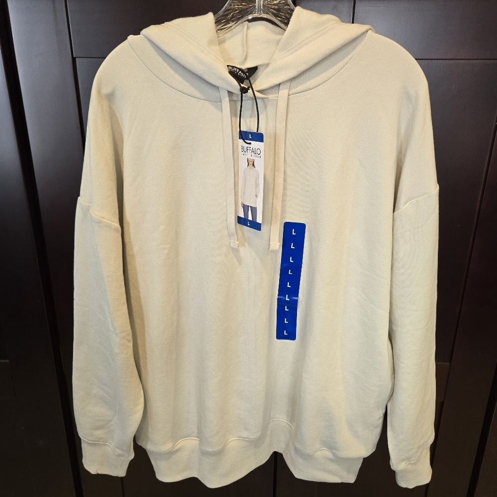 Buffalo David Bitton NWT Women's Sz L Super Soft Stretch Fleece Pullover Hoodie